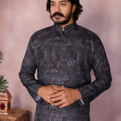 Men’s Cotton Sequence Work Kurta with Semi Cotton Chudidar