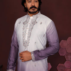 Men’s Premium Cotton Silk Embroidered Kurta with Raymond Cotton Pyjama