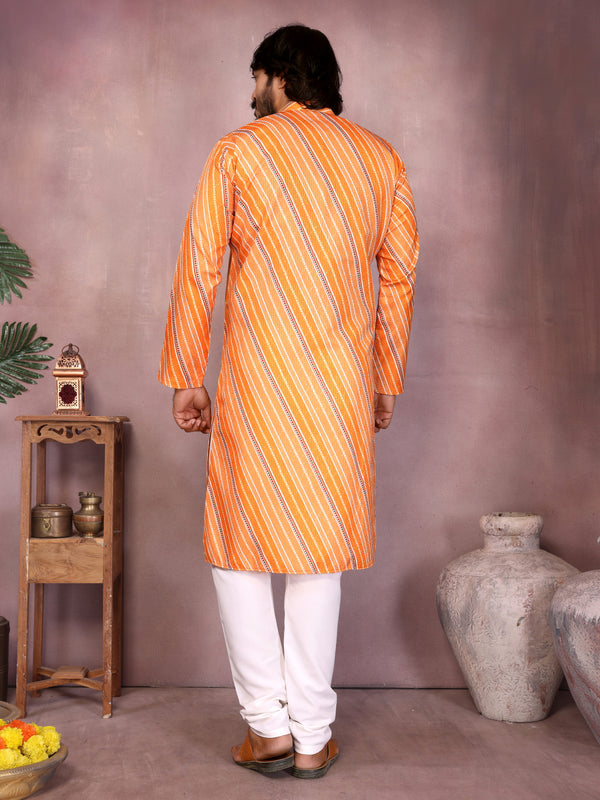 Men’s Heavy Cotton Printed Kurta Pyjama Set