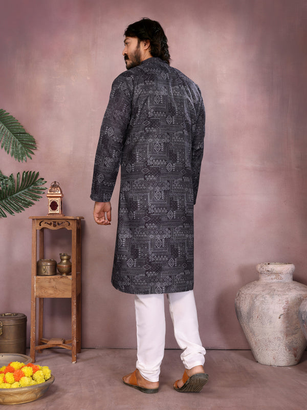 Men’s Cotton Sequence Work Kurta with Semi Cotton Chudidar