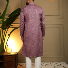 Men’s Heavy Khadi Cotton Mirror Work Kurta with Semi Cotton Chudidar