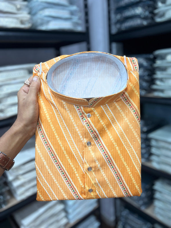 Men’s Heavy Cotton Printed Kurta Pyjama Set