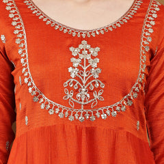 Vichitra Silk Kurta Pant Set With Vichitra Silk Dupatta