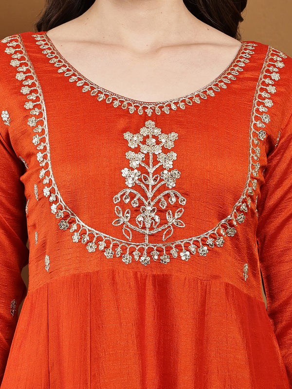Vichitra Silk Kurta Pant Set With Vichitra Silk Dupatta