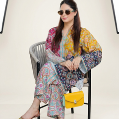 Women A-Line Rayon Co-ord Set with Digital Print