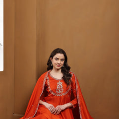 Vichitra Silk Kurta Pant Set With Vichitra Silk Dupatta
