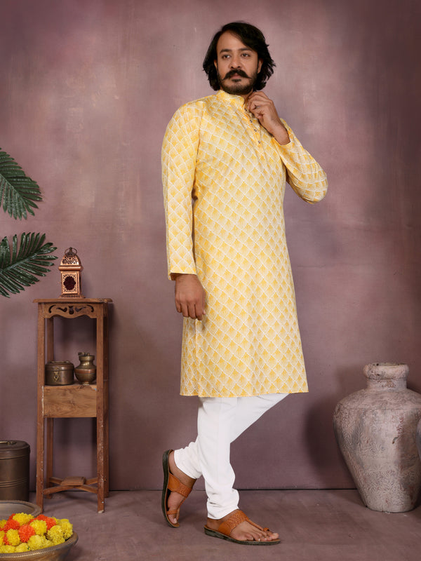 Men’s Cotton Sequence Work Kurta with Semi Cotton Chudidar