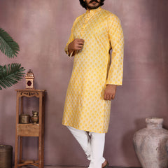 Men’s Cotton Sequence Work Kurta with Semi Cotton Chudidar