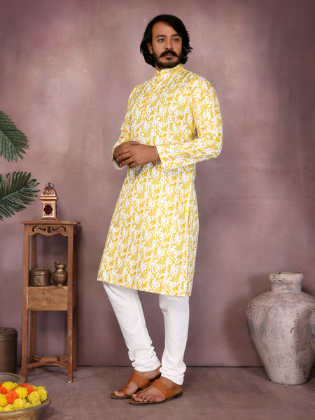 Men’s Heavy Cotton Printed Kurta Pyjama Set