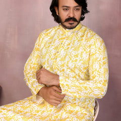 Men’s Heavy Cotton Printed Kurta Pyjama Set