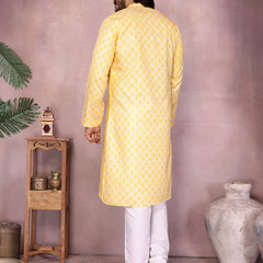 Men’s Cotton Sequence Work Kurta with Semi Cotton Chudidar