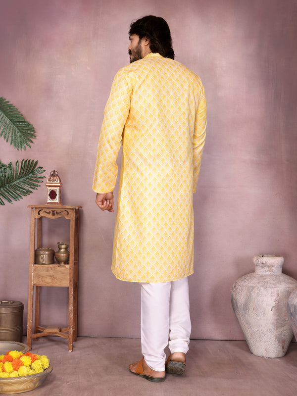 Men’s Cotton Sequence Work Kurta with Semi Cotton Chudidar