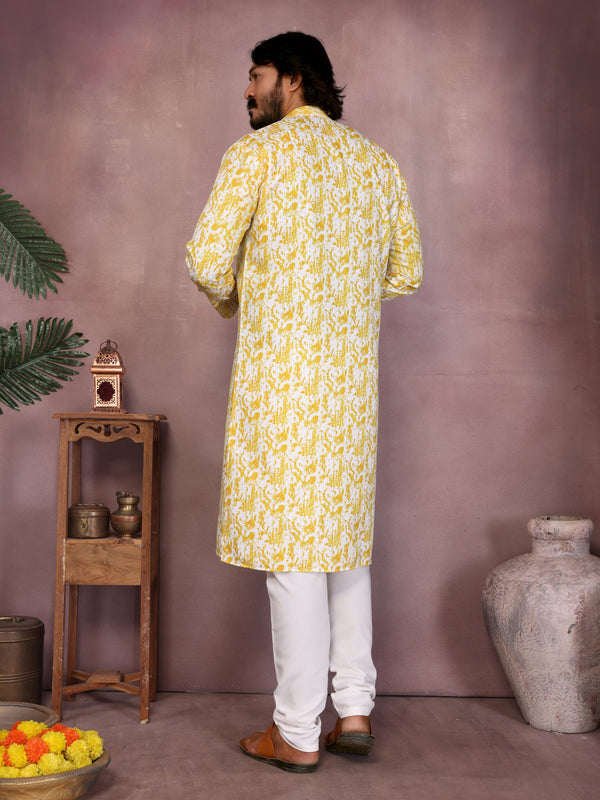 Men’s Heavy Cotton Printed Kurta Pyjama Set
