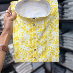 Men’s Heavy Cotton Printed Kurta Pyjama Set