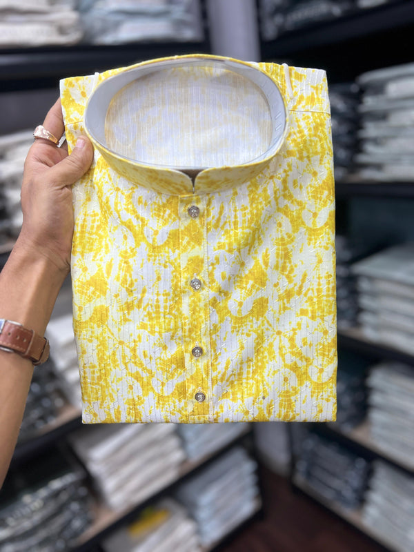 Men’s Heavy Cotton Printed Kurta Pyjama Set