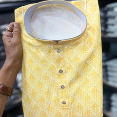 Men’s Cotton Sequence Work Kurta with Semi Cotton Chudidar