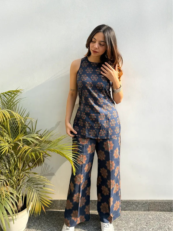 Women's Ajrakh Print Rayon Co-Ord Set