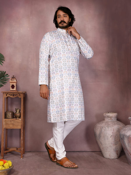 Men’s Heavy Cotton Printed Kurta Pyjama Set