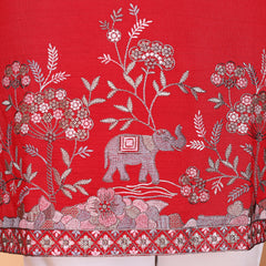 Men’s Heavy Linen Cotton Sequence Embroidered Kurta with Semi Cotton Chudidar