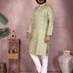 Men’s Cotton Sequence Work Kurta with Semi Cotton Chudidar