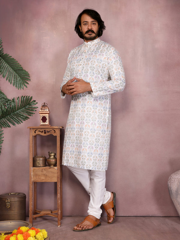Men’s Heavy Cotton Printed Kurta Pyjama Set