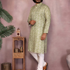 Men’s Cotton Sequence Work Kurta with Semi Cotton Chudidar