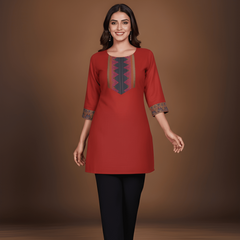 Stylish Women’s Cotton Jacquard Kurti Top