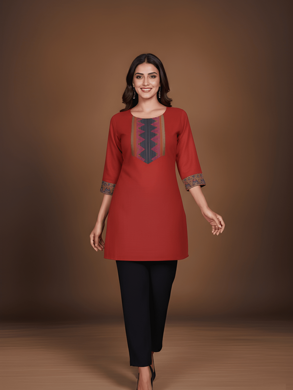 Stylish Women’s Cotton Jacquard Kurti Top