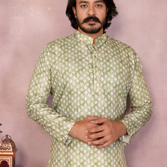 Men’s Cotton Sequence Work Kurta with Semi Cotton Chudidar