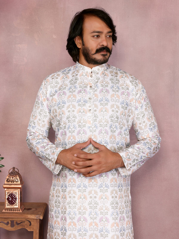 Men’s Heavy Cotton Printed Kurta Pyjama Set