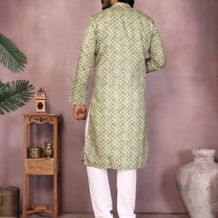 Men’s Cotton Sequence Work Kurta with Semi Cotton Chudidar