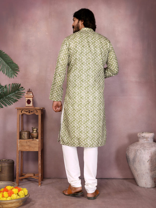 Men’s Cotton Sequence Work Kurta with Semi Cotton Chudidar
