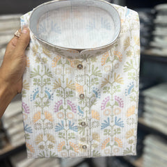 Men’s Heavy Cotton Printed Kurta Pyjama Set