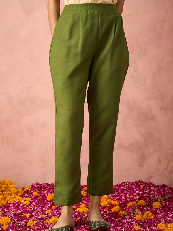 Parampara Kurta Pant Set With Jacquard Dupatta