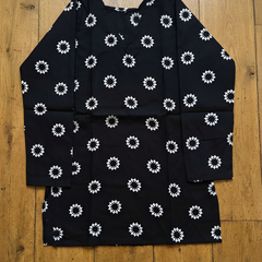 Women’s Black Cotton Printed Straight Short Kurti