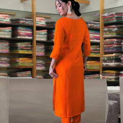 Pure Silk Kurta Set With Chinon Print Dupatta