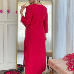 Silk Blend Kurta Set With Zcard Dupatta