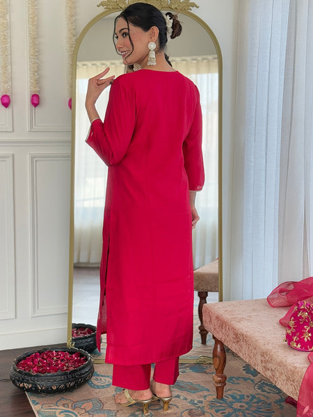 Silk Blend Kurta Set With Zcard Dupatta