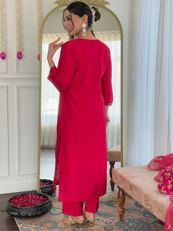 Silk Blend Kurta Set With Zcard Dupatta