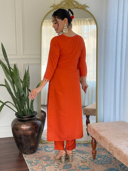 Silk Blend Kurta Set With Zcard Dupatta