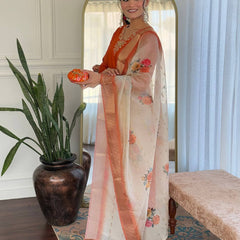 Silk Blend Kurta Set With Zcard Dupatta
