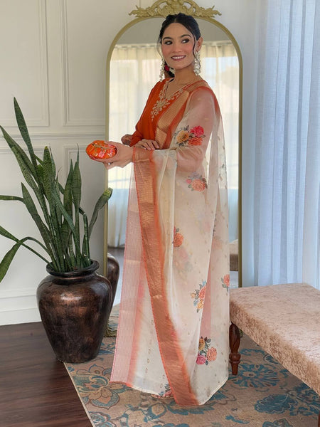 Silk Blend Kurta Set With Zcard Dupatta
