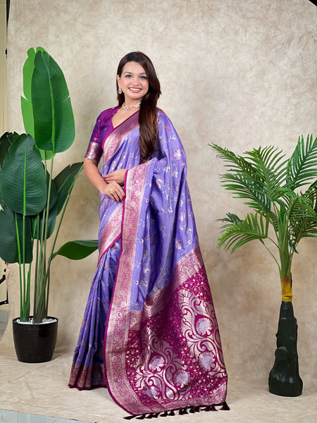 Premium Banarasi Soft Silk Saree With Blouse Piece