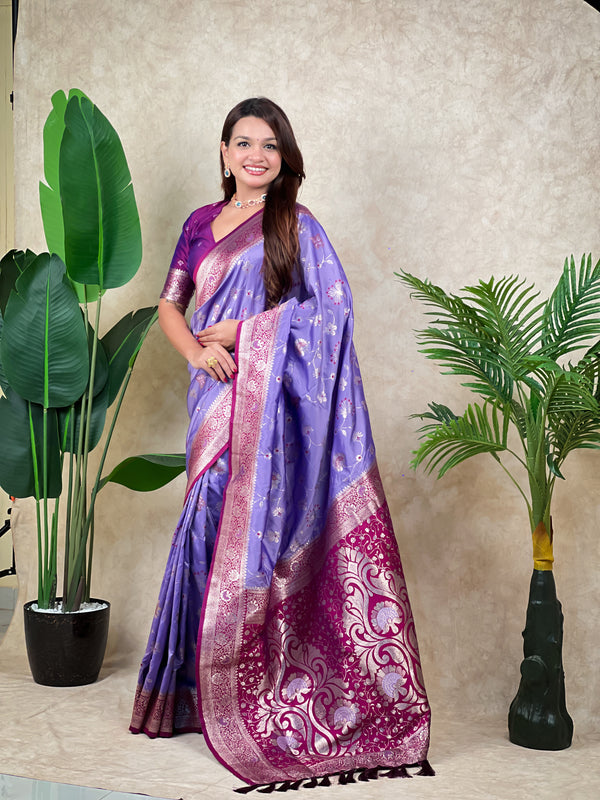 Premium Banarasi Soft Silk Saree With Blouse Piece