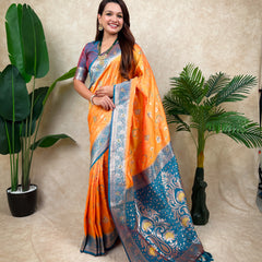 Premium Banarasi Soft Silk Saree With Blouse Piece