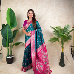 Premium Banarasi Soft Silk Saree With Blouse Piece