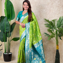 Premium Banarasi Soft Silk Saree With Blouse Piece