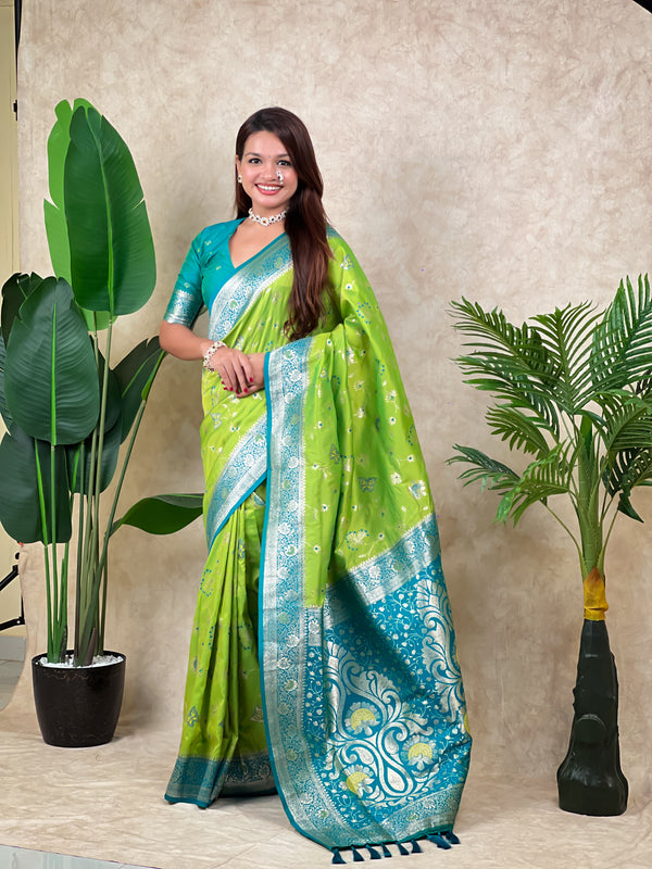 Premium Banarasi Soft Silk Saree With Blouse Piece