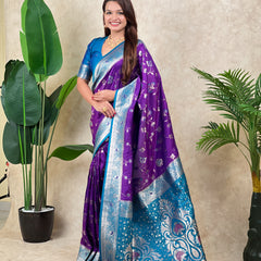 Premium Banarasi Soft Silk Saree With Blouse Piece