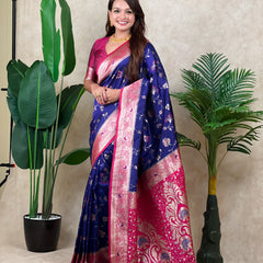 Premium Banarasi Soft Silk Saree With Blouse Piece